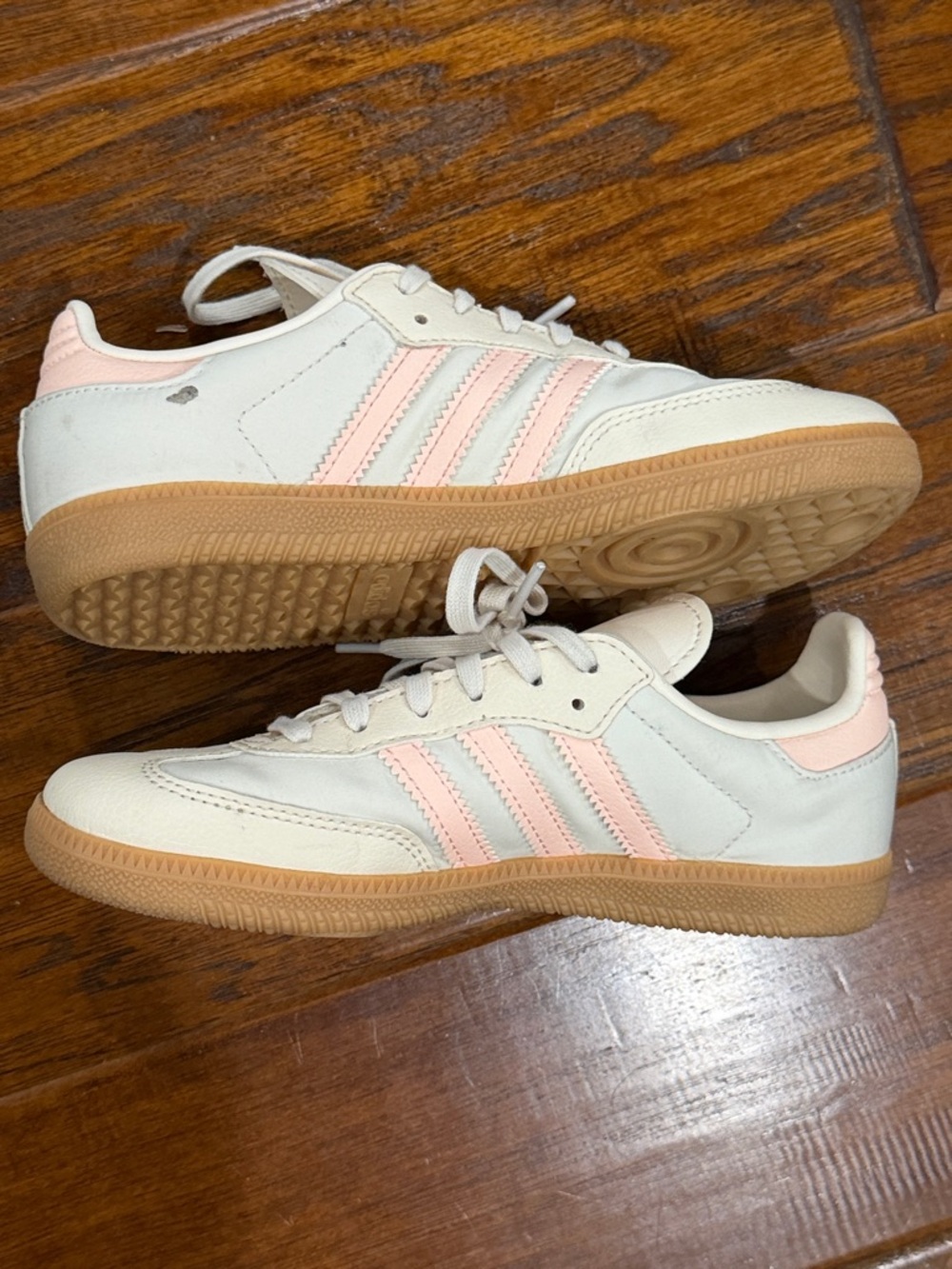 Adidas Sambas Cream/Beige with Pink Ortholite Sneaker Insole